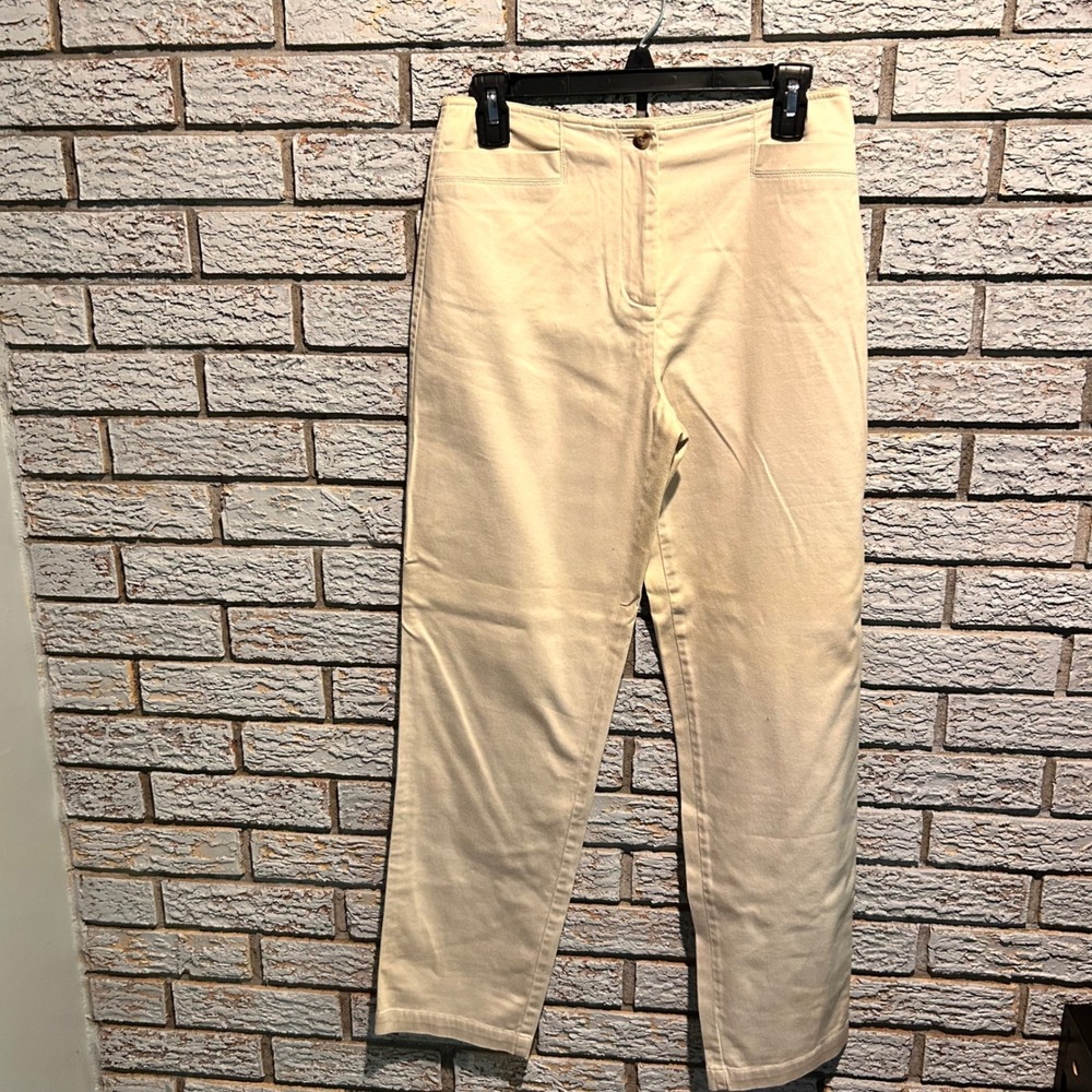 J. Jill Stretch Tan‎ Khaki Cotton Blend Straight Leg Pants Women Size 8
